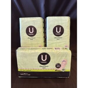 U by Kotex Clean & Secure Maxi Pads, Heavy Absorbency, Lot Of 3
